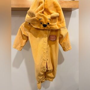 Disney Baby Winnie the Pooh One-Piece White Hooded Pajamas